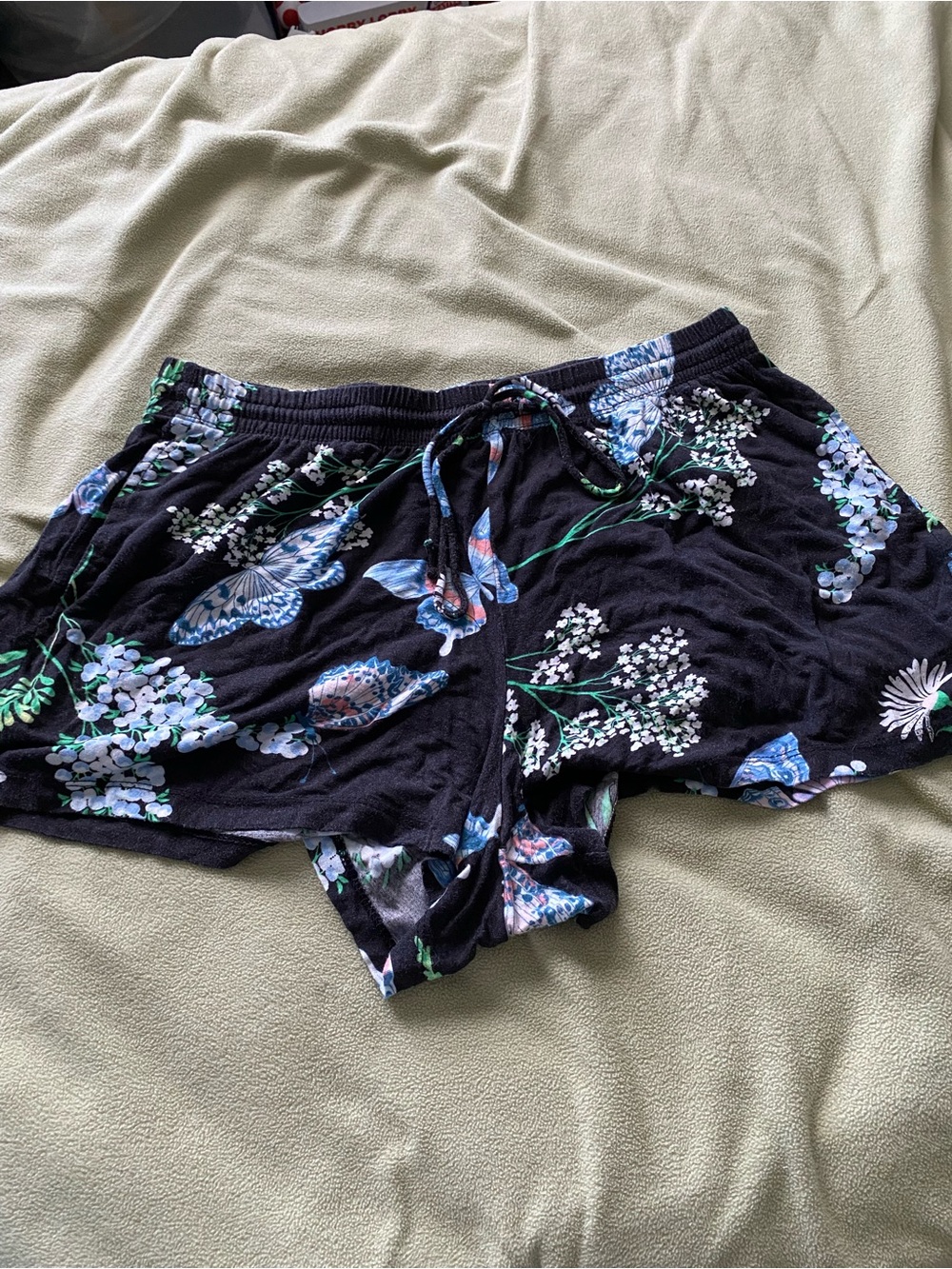 Floral & Butterfly Black Women's Lounge Shorts